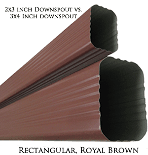2x3 vs 3x4 rectangular downspouts for gutters