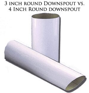 3 inch vs 4 inch round downspouts for half round gutters