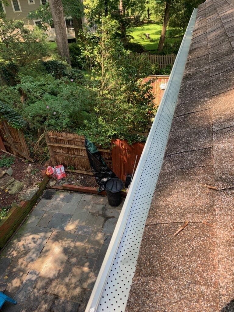 Leaf Relief gutter guards on a single-family home in Columbia, Maryland